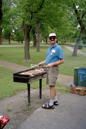 Steve Kinsley grilling meats