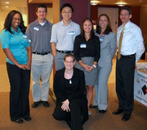 From left to right: Melanie Gray, Benjamin Barth, Bo Bi, Natalie LaFranzo, Kathleen Chaffee, Eric Bruton. Front: Kathleen McGee