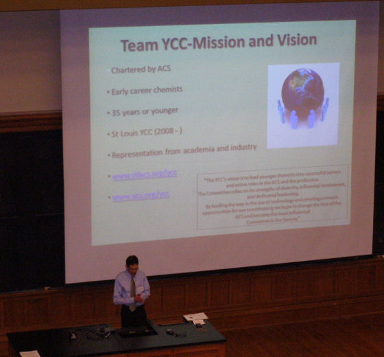 photo: Eric Bruton introducing YCC Career Night